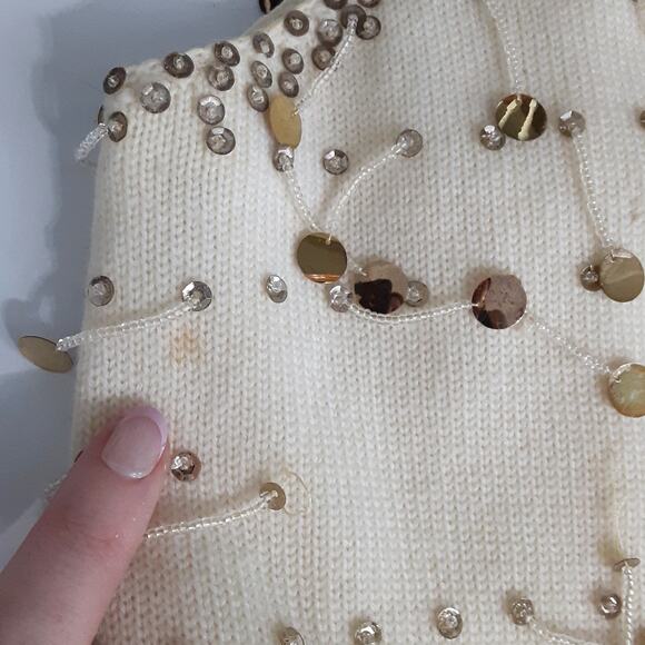 Vintage 1960s A Maxime Original 100% Wool Beaded Evening Volup Top Gypsy Fringe - Picture 9 of 15